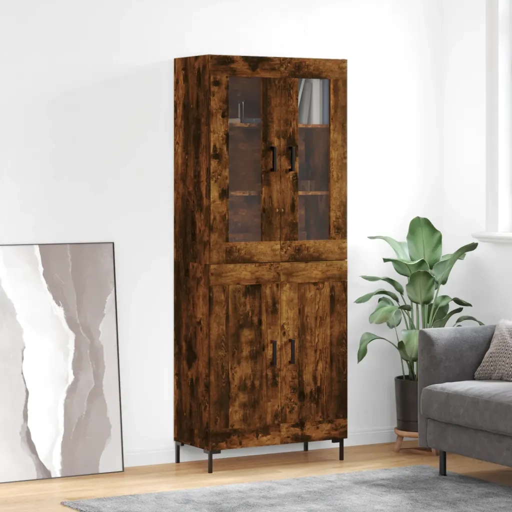 Credenza Rovere Fumo  69,5x34x180 cm in Legno Multistrato 3198342