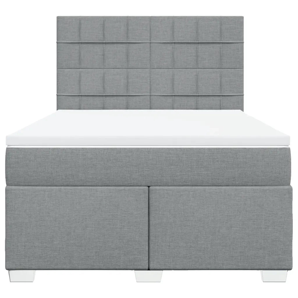 Giroletto a Molle con Materasso Grigio Chiaro 140x190cm Tessuto