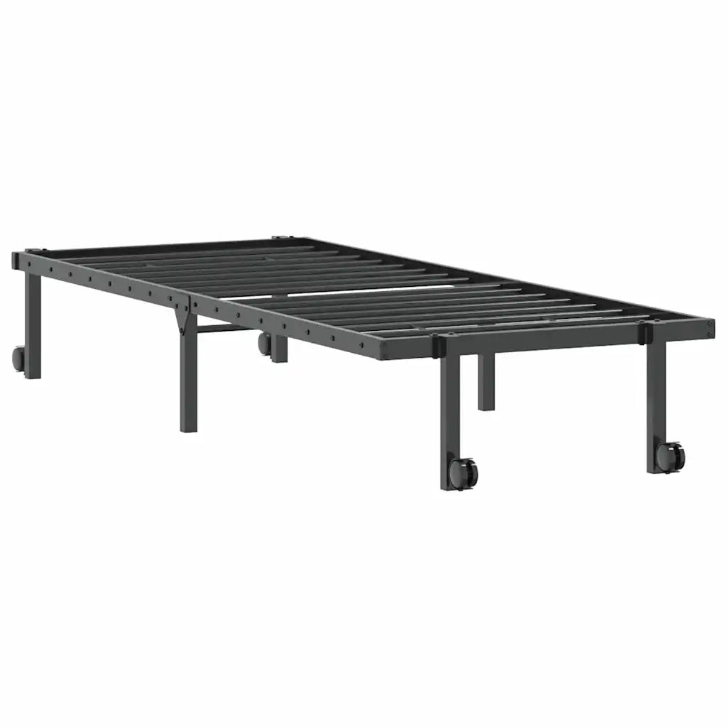Giroletto senza Materasso Pieghevole Nero 75x190 cm in Acciaio 4103957