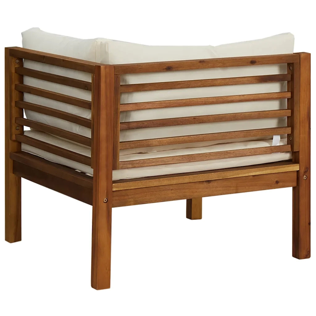 Set Divani da Giardino 2 pz con Cuscini Bianco Crema in Acacia CFW1594459