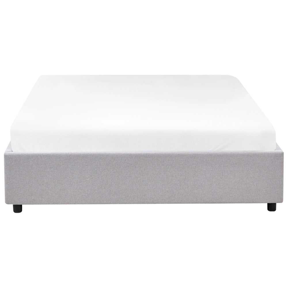 Letto matrimoniale in Tessuto beige chiaro con Cassetti 140 x 200 cm Design tradizionale