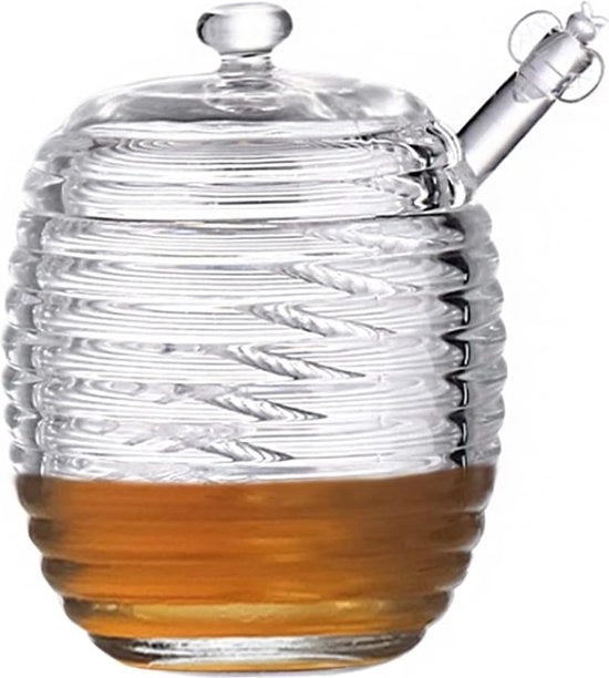 Contenitore per miele e sciroppo in vetro con coperchio 20 ml con dipper per la conservazione di miele e sciroppo in cucina
