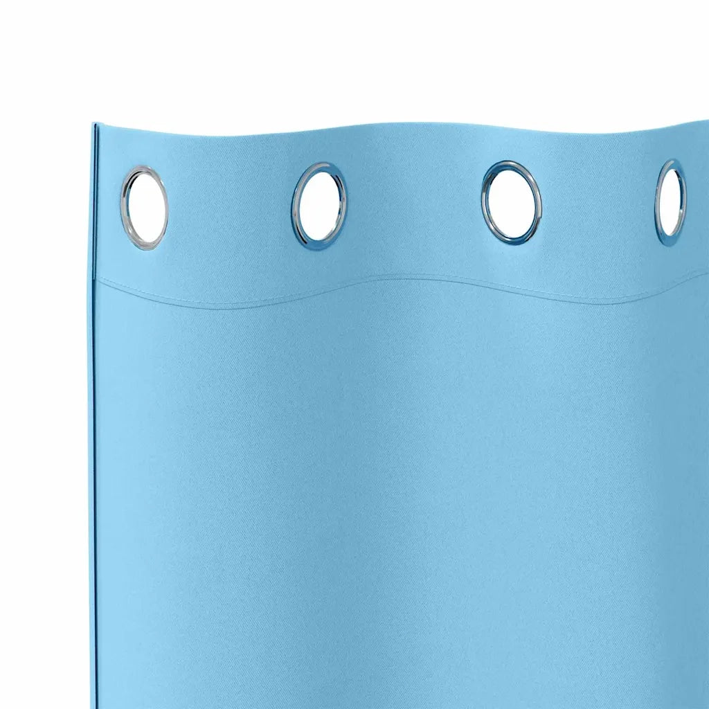 Tende Blackout con Anelli 2 pz Blu Chiaro 175 x 140 cm 4107324