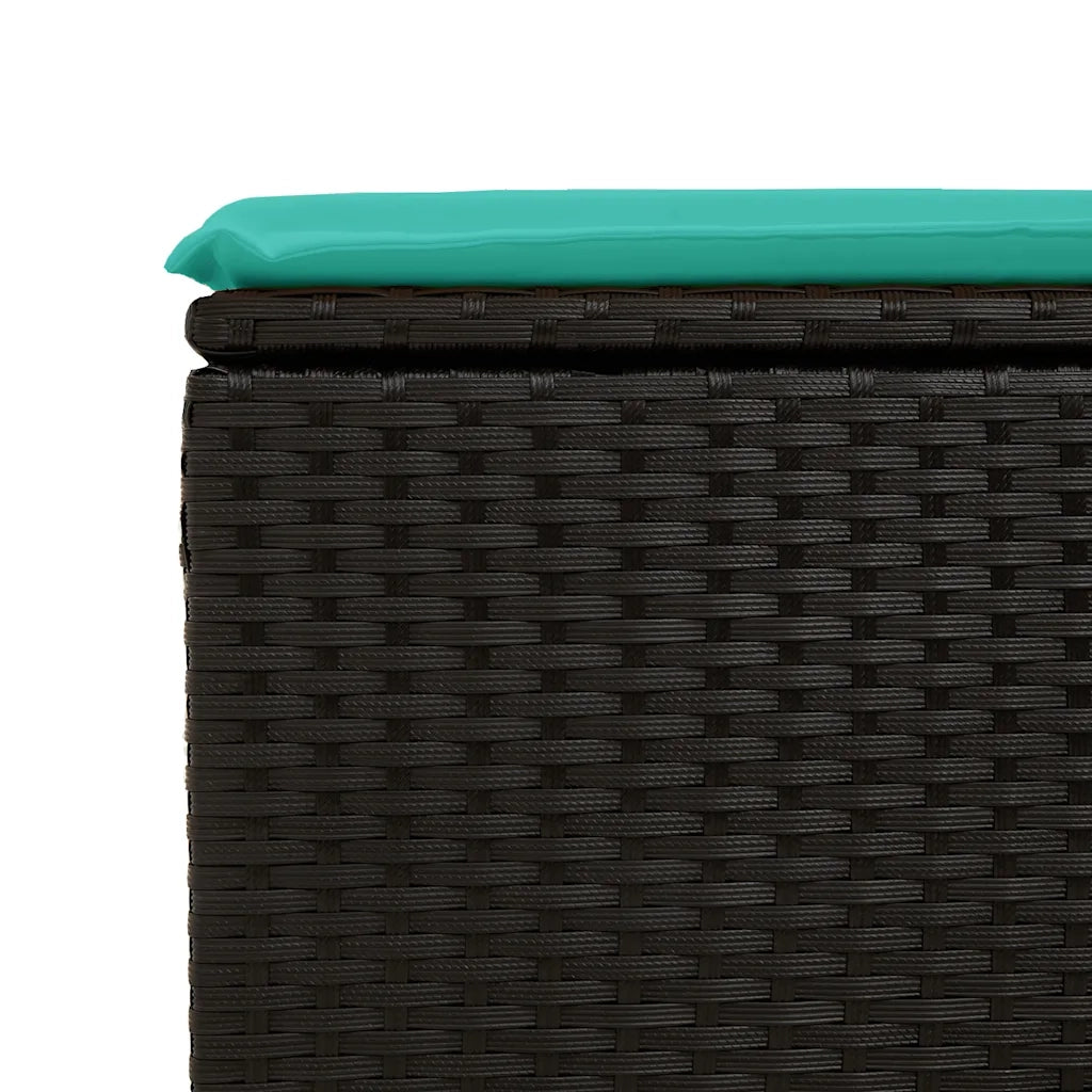 vidaXL Set Divani da Giardino con Cuscini 2 pz Nero Polyrattan Acacia