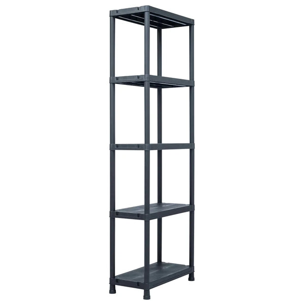 Scaffali 2 pz 125 kg 60x30x180 cm Nero in Plastica 276257