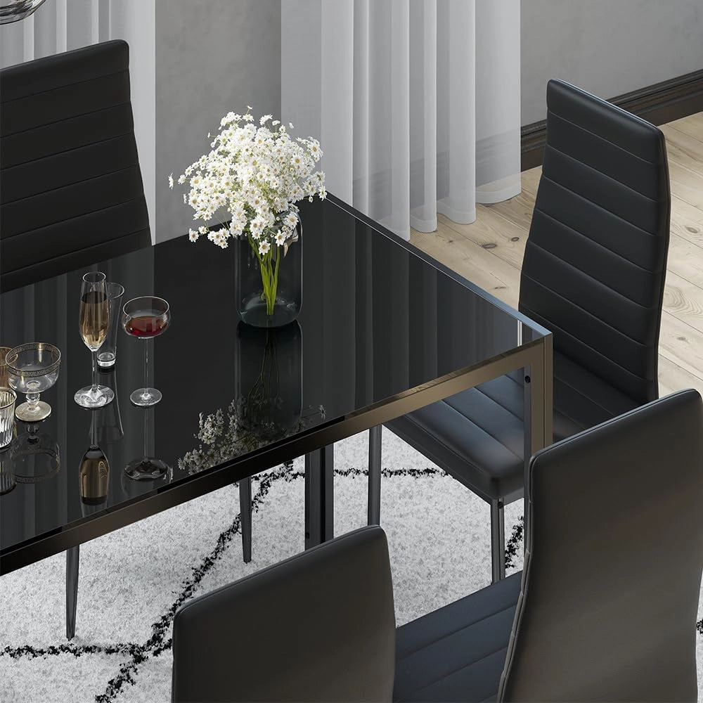 sedie Grand, Nero, 42.5 x 48 cm Set di 6, per l’utilizzo come set da pranzo in cucina o sala da pranzo