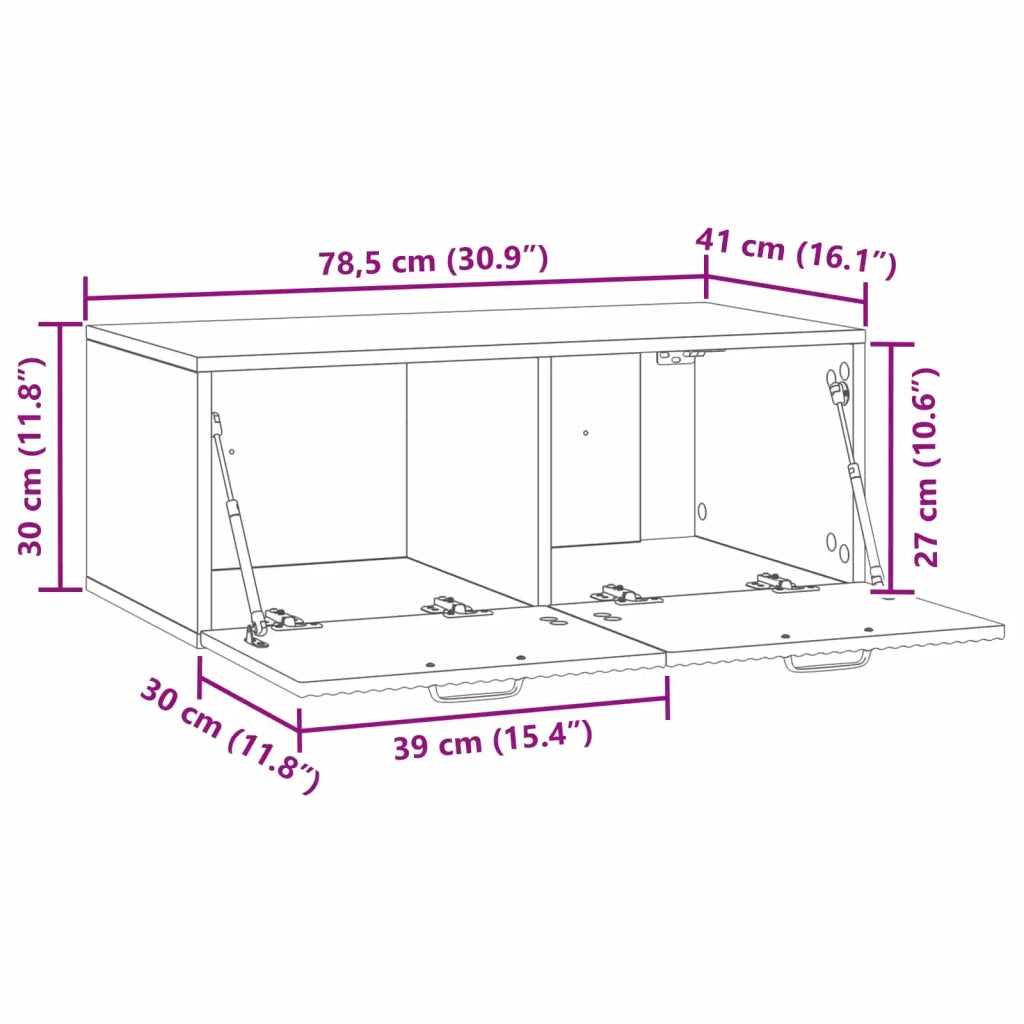 Mobile Porta TV da Muro Legno antico 78,5 x 41 x 30 cm 899033