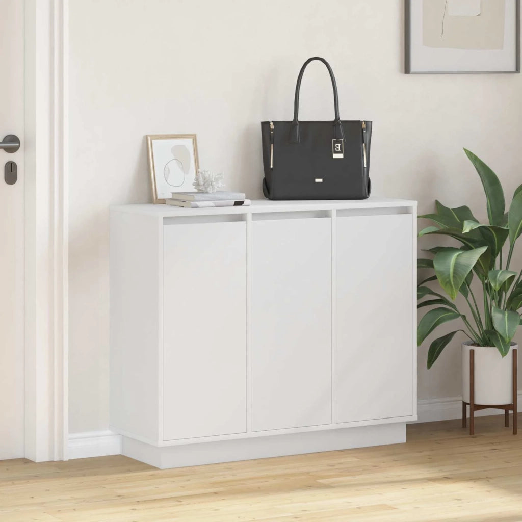 Credenza | Madia LED Bianco 90 x 32 x 75 cm Legno multistrato