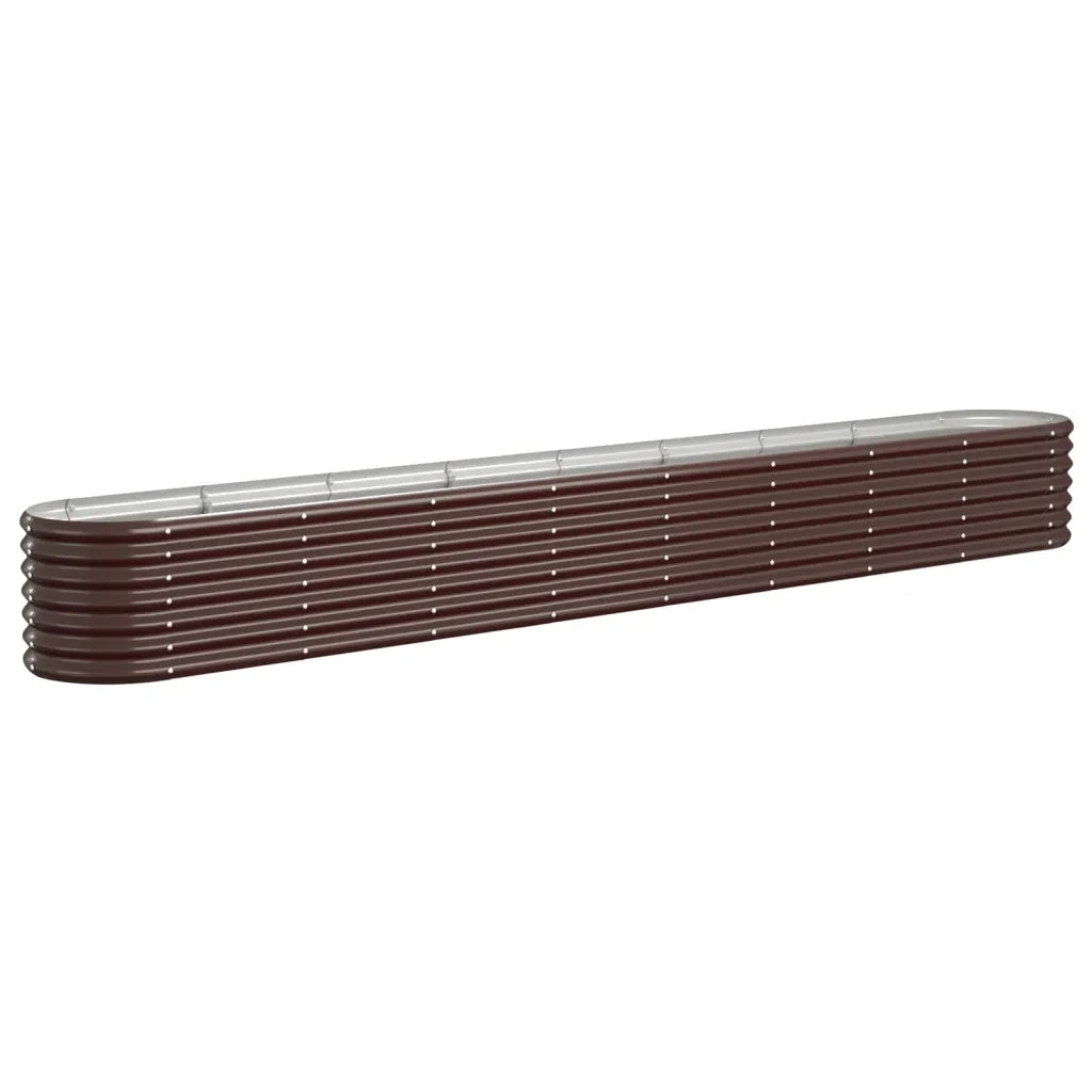Letto Giardino-Fioriera da Giardino Acciaio Zincato 332x40x36cm Marrone