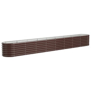 Letto Giardino-Fioriera da Giardino Acciaio Zincato 332x40x36cm Marrone