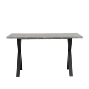 Tavolo da Pranzo con Gambe Incrociate; Stile Moderno; in MDF e Metallo; 140×80×76 cm; Grigio e Nero