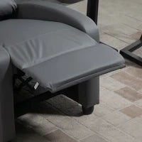 Poltrona Relax Massaggiante con Telecomando e 8 Programmi, Reclinazione e Poggiapiedi, 68x88x98cm, Grigio
