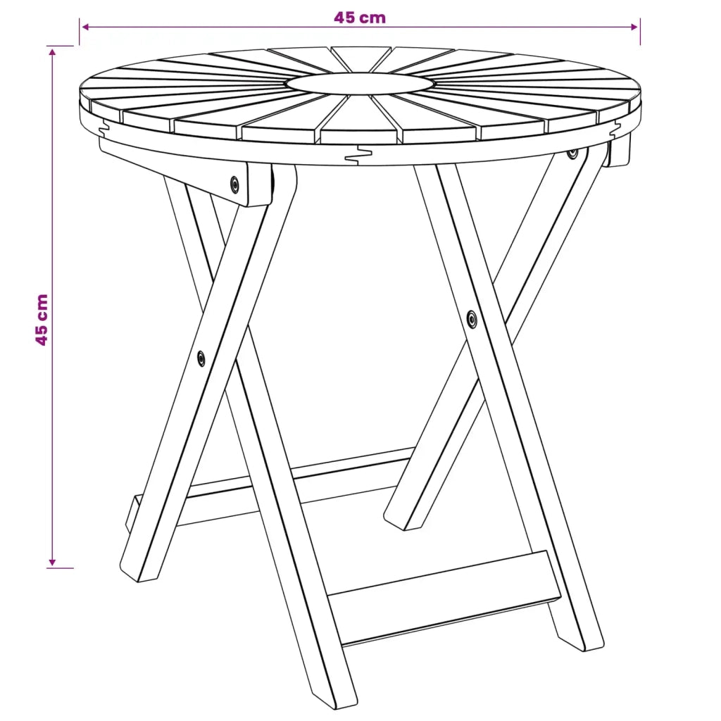 Tavolo da bistrot Naturale Ø45 x 45 cm Legno di Acacia Massello 42024977