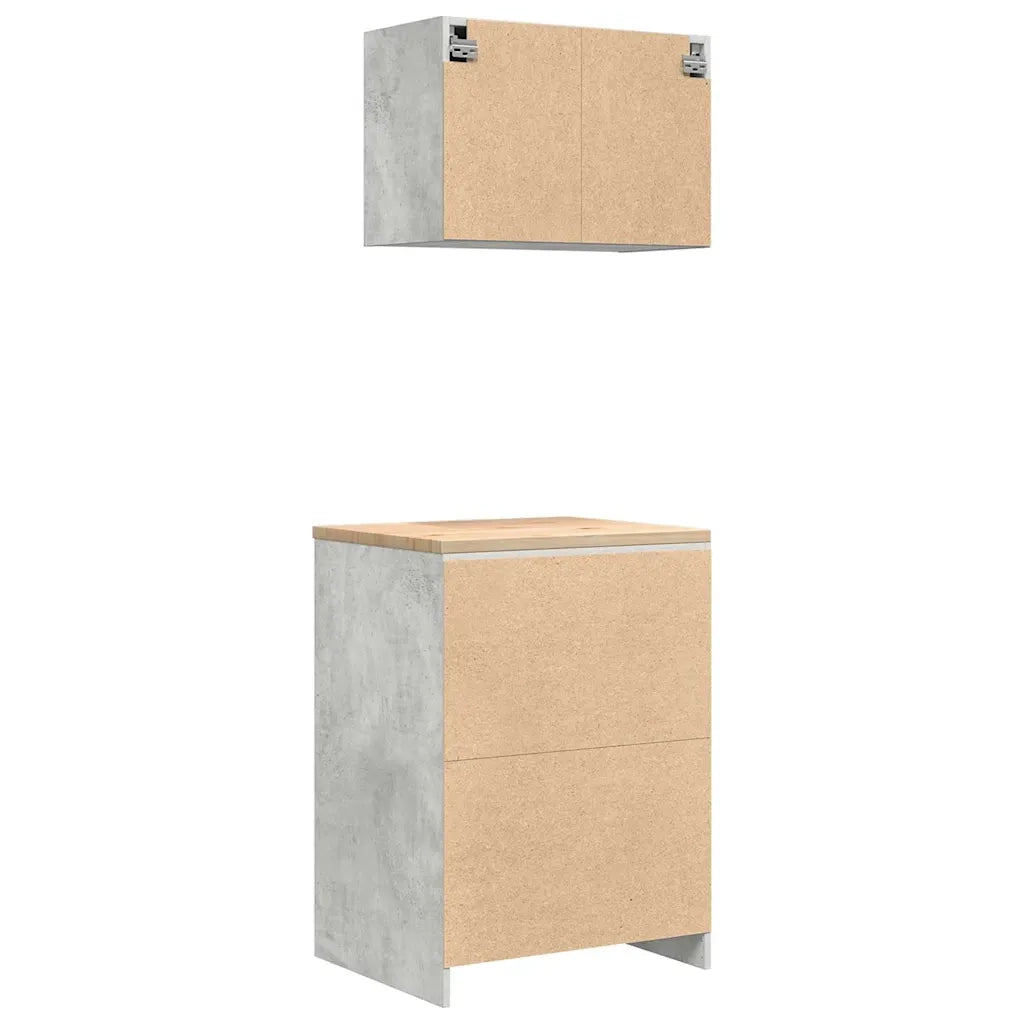 Armadi da Garage 2 pz Grigio Cemento in Legno Multistrato CFW7630172