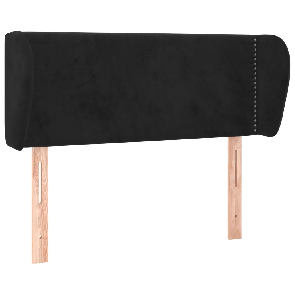 Testiera ad Orecchio Nera 93x23x78/88 cm in Velluto 3117042
