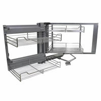 Set 4 Cestelli in Acciaio Inox per Mobile ad Angolo Cieco 90-100 cm Mano Sinistra