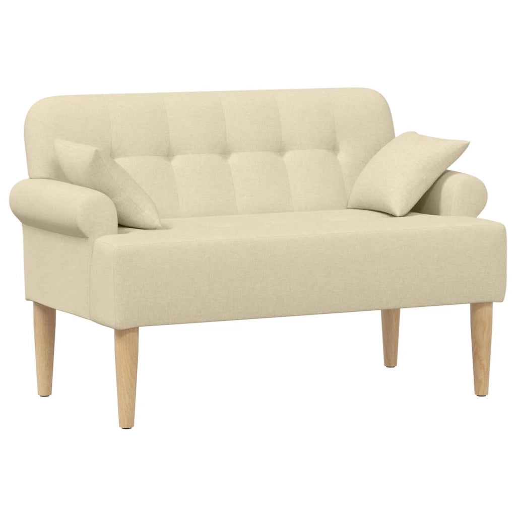 Loveseat con bottoni imbottiti Crema 120 x 65 x 79 cm Tessuto 42041816