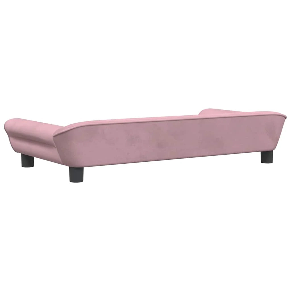 Cuccia per cani con cesto divano confortevole 100 x 50 x 21 cm velluto rosa 02_0042602