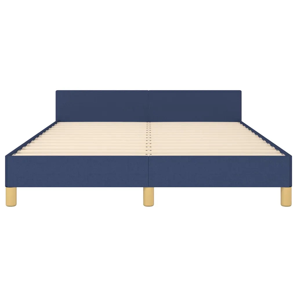Giroletto con Testiera senza Materasso-Struttura Letto Blu 140x200 cm Tessuto