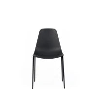 E-STYLO Sedia in polipropilene nero con gambe in metallo nero, 49cm X 48.5cm H. 88cm.