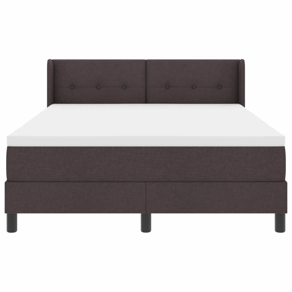Letto a molle con testiera Marrone Scuro 200 x 160 cm Tessuto 3341114