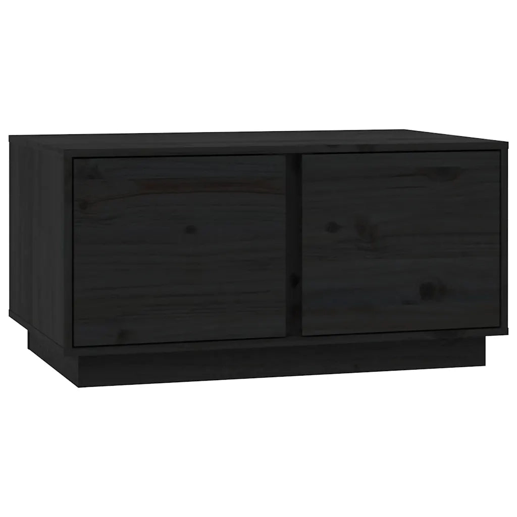 Tavolino da salotto | Tavolino da caff¨¨ | Tavolino da Soggiorno Nero 80x50x40 cm Legno Massello di Pino
