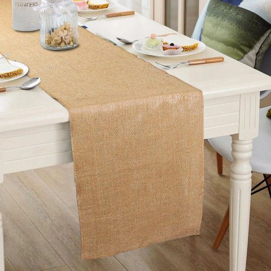 Tappeto di Juta Naturale 30cm x 5m - Lavorazione Rustica - Ecocompatibile - Biodegradabile - Ideale per Matrimoni - Peso 90 g/㎡ - Tappeto da Tavolo