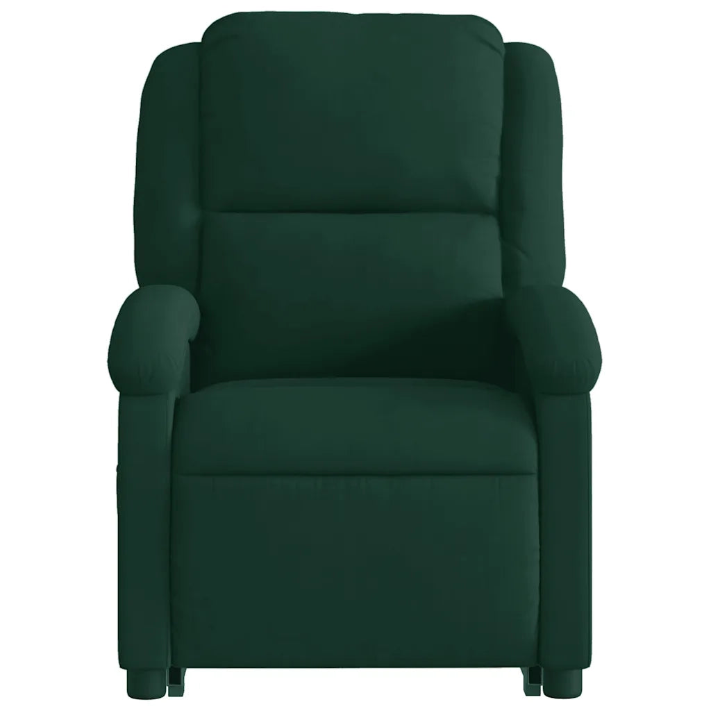 Poltrona Alzapersona Reclinabile Verde Scuro in Velluto 3204302