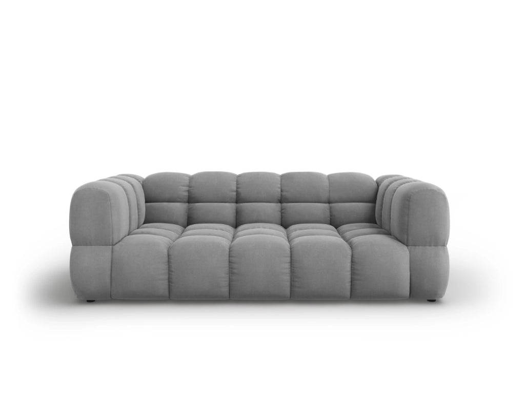 Cosmopolitan Design - Divano "Sky" 3 posti in velluto grigio chiaro 