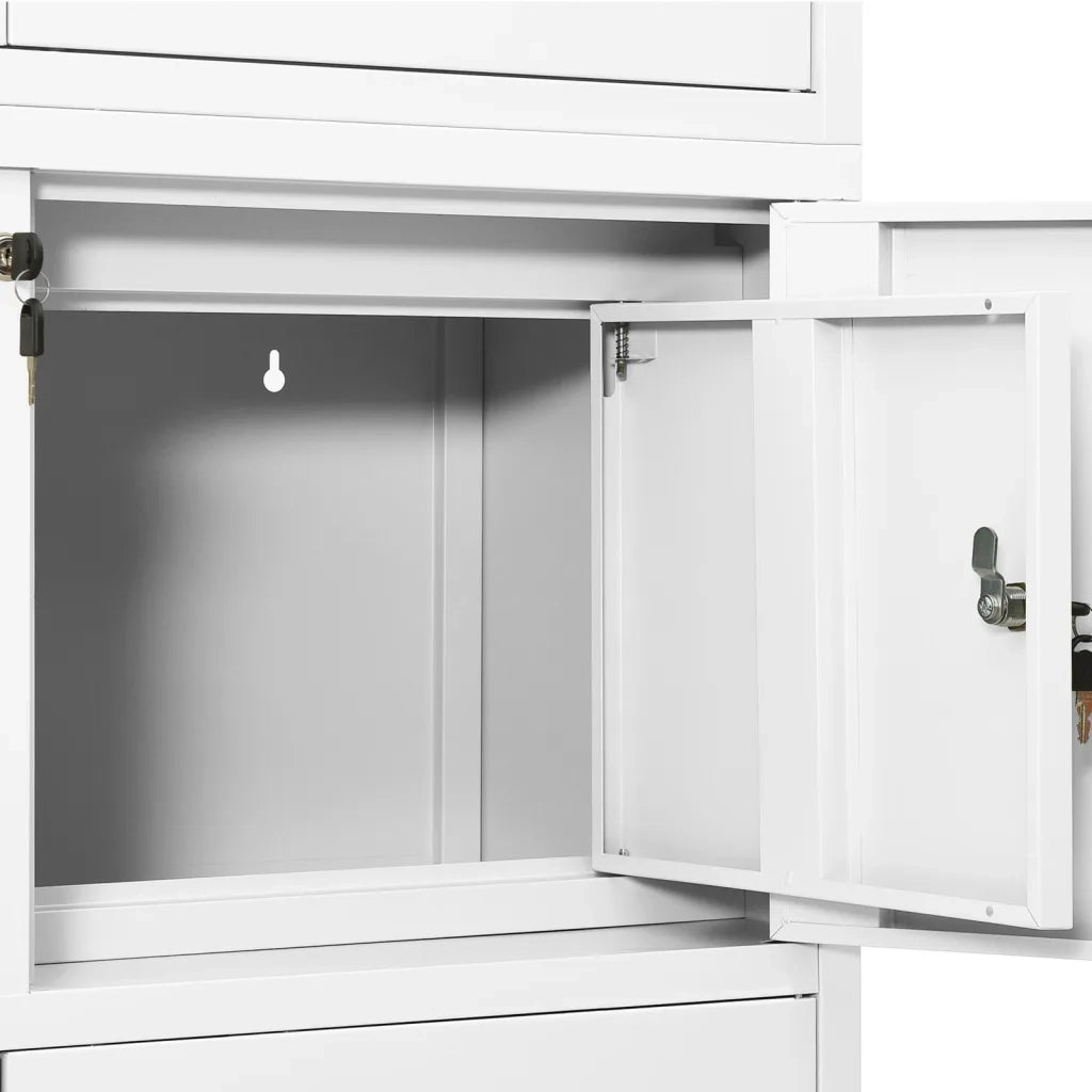 Armadio per Ufficio Bianco 90x40x180 cm in Acciaio 336413