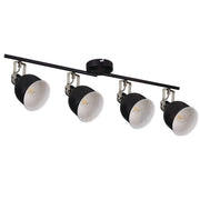 Faretto soffitto/parete 4 luci orientabili E14 nero Kanlux