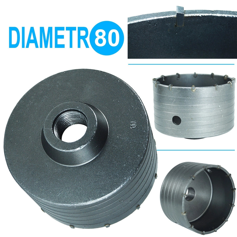 Trade Shop - Fresa Carotatrice A Tazza 80 Mm Per Muro Frese Pietra Calcestruzzo Cemento -