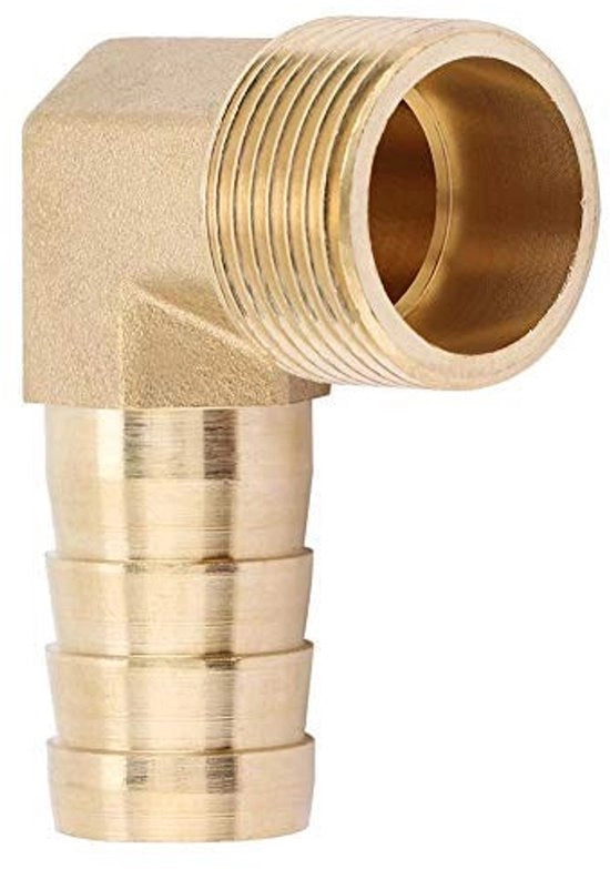 Fitting a Messing per Angolo 90 Gradi - Bocchetta G3/4" Esterna - Connessore Metallico - Per Aria/Acqua/Olio - 19 mm Fitting in Messing
