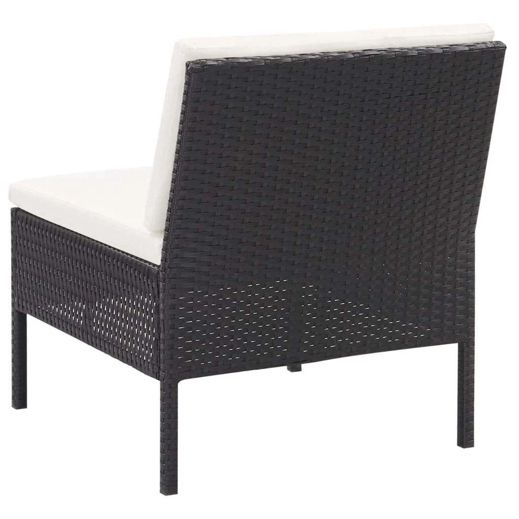 Set di mobili da giardino 6 pz con cuscini in poly rattan nero 02_0016915