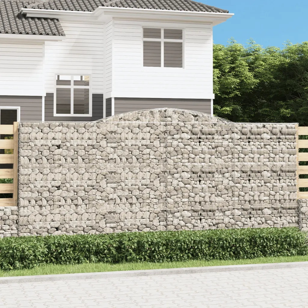 Cesti Gabbioni ad Arco 2 pz 400x30x180/200 cm Ferro Zincato 3146918