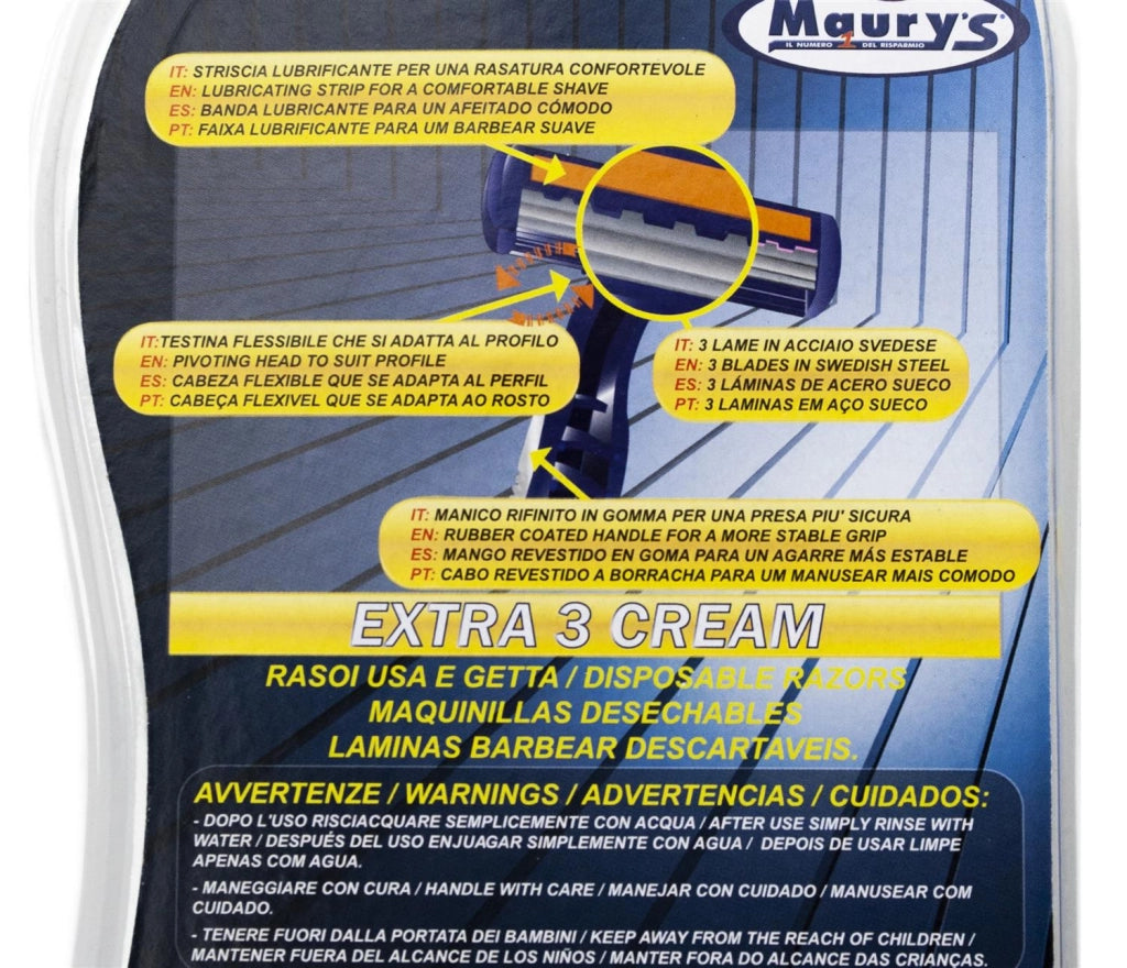 KIT SET 3 PZ MAURY'S LAMETTE EXTRA 3 CREAM MONOUSO 3 +1 UOMO