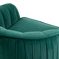 Poltrona da Salotto Imbottita con Braccioli e Schienale, Design Moderno, Gambe in Metallo, 71x72x73 cm, Verde