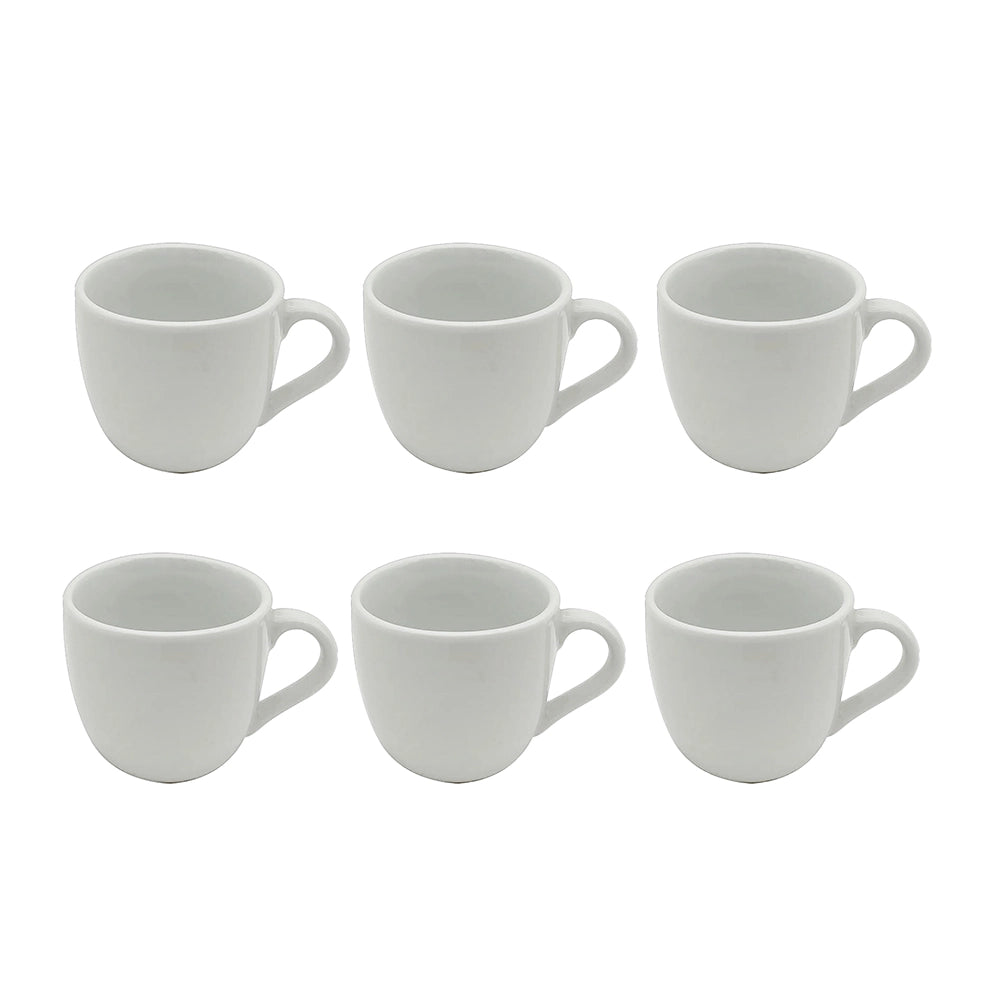 MA MAISON SET 6 TAZZINE MODELLO PERLA TAZZINA DA CAFFÈ BIANCA IN POCELLANA