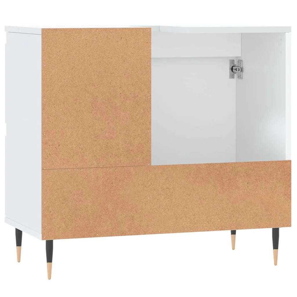 Armadietto da Bagno Bianco 65x33x60 cm in Legno Multistrato 831596
