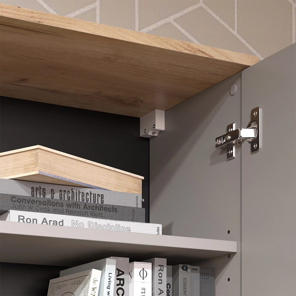 Vicco Libreria da parete Grigio 60 x 100 cm con porta