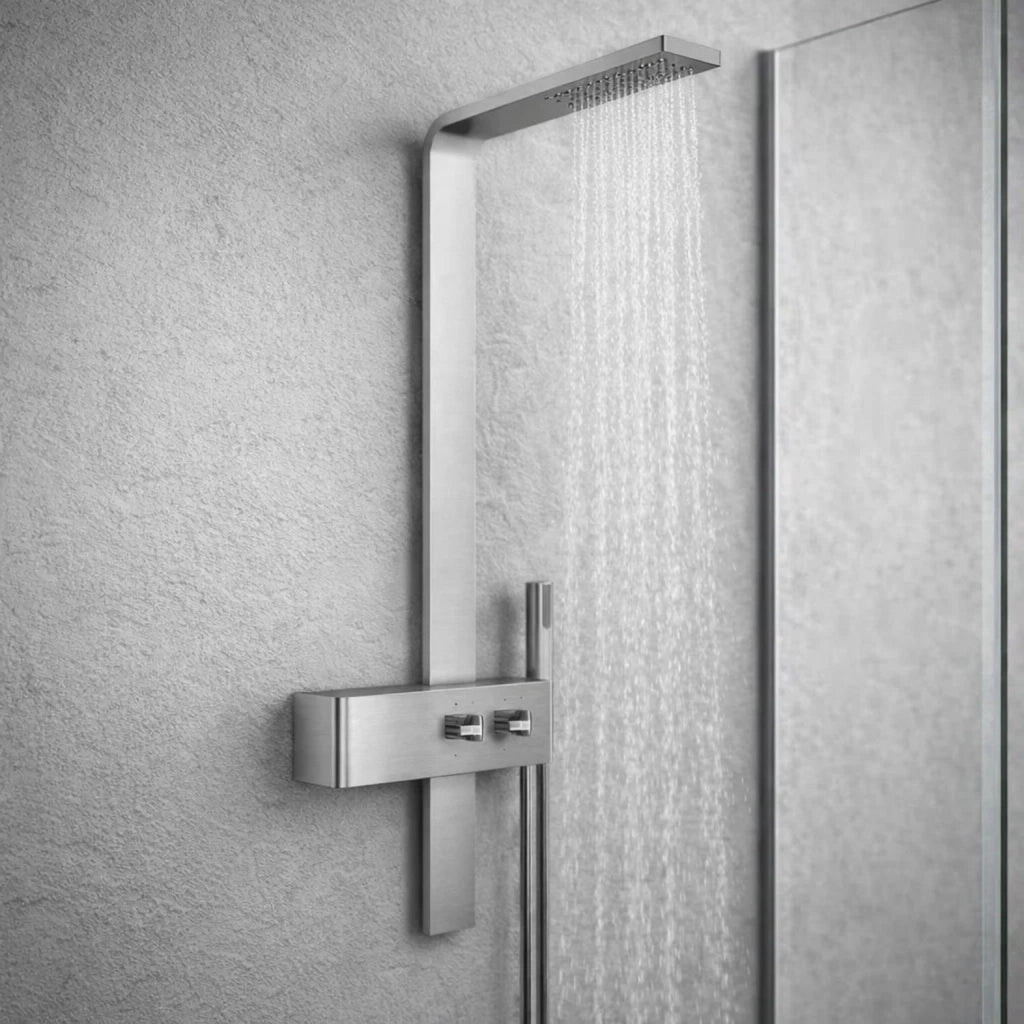 Colonna doccia 016 acciaio inox incasso spazzolato 2 funzioni top l50xp47xh130