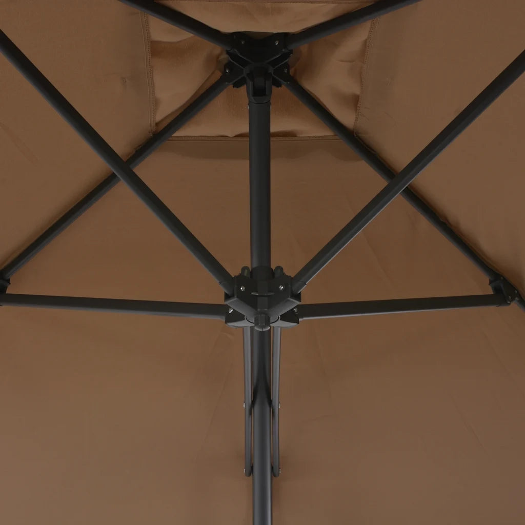 Ombrello | Parasolne da Esterni con Palo in Acciaio 250x250cm Tortora