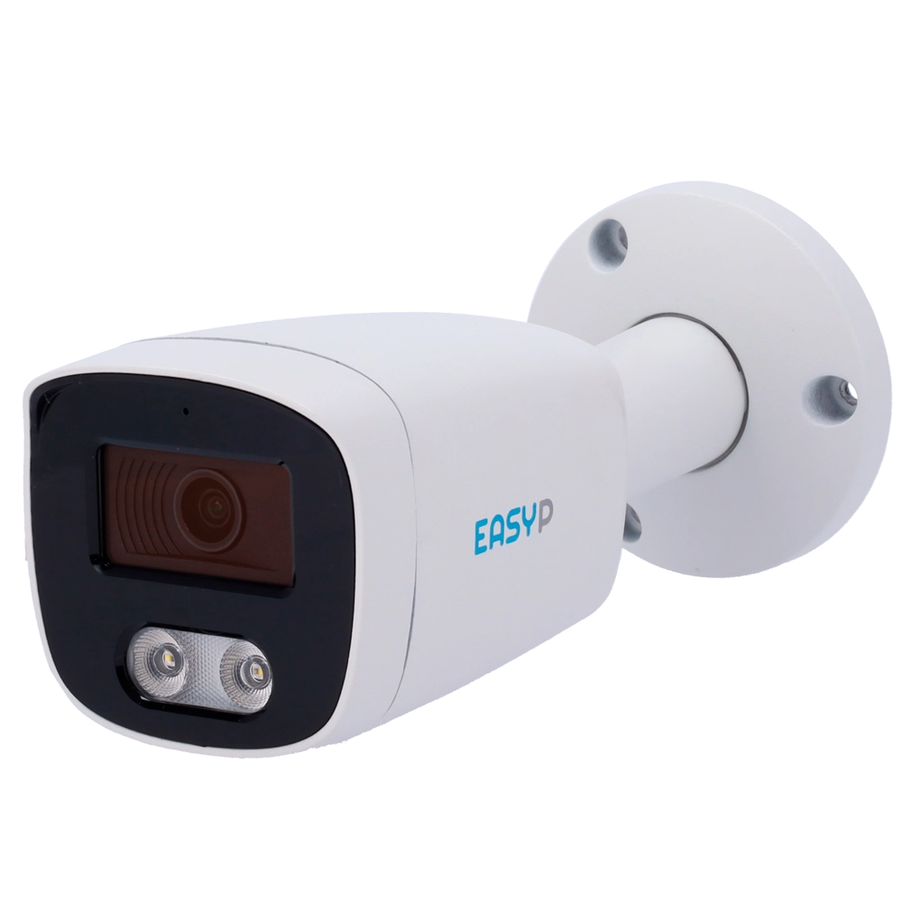 Telecamera Bullet IP AI EASY-P 8MP | Ottica 2.8 mm IR 40 m | Luce bianca 30 m | Microfono Installazione Plug & Play Supporta UMD e Motion Detect 2.0 IP67 | PoE | P2P | Metallo