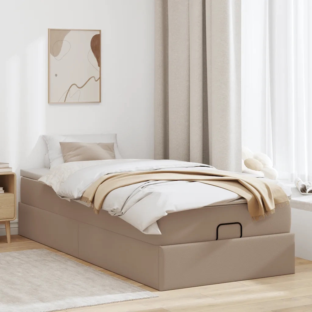 Struttura Letto Pouf con Materasso 100x200 cm Similpelle