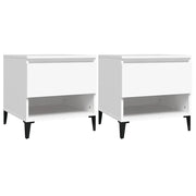 Tavolini 2 pz | Tavolo laterale Bianchi 50x46x50 cm in Legno Multistrato