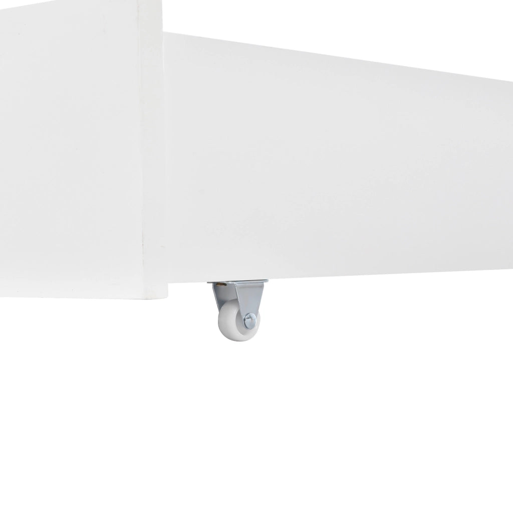 Letto singolo a casetta con 2 cassetti e finestre; 207x97x174 cm; pino e MDF; bianco