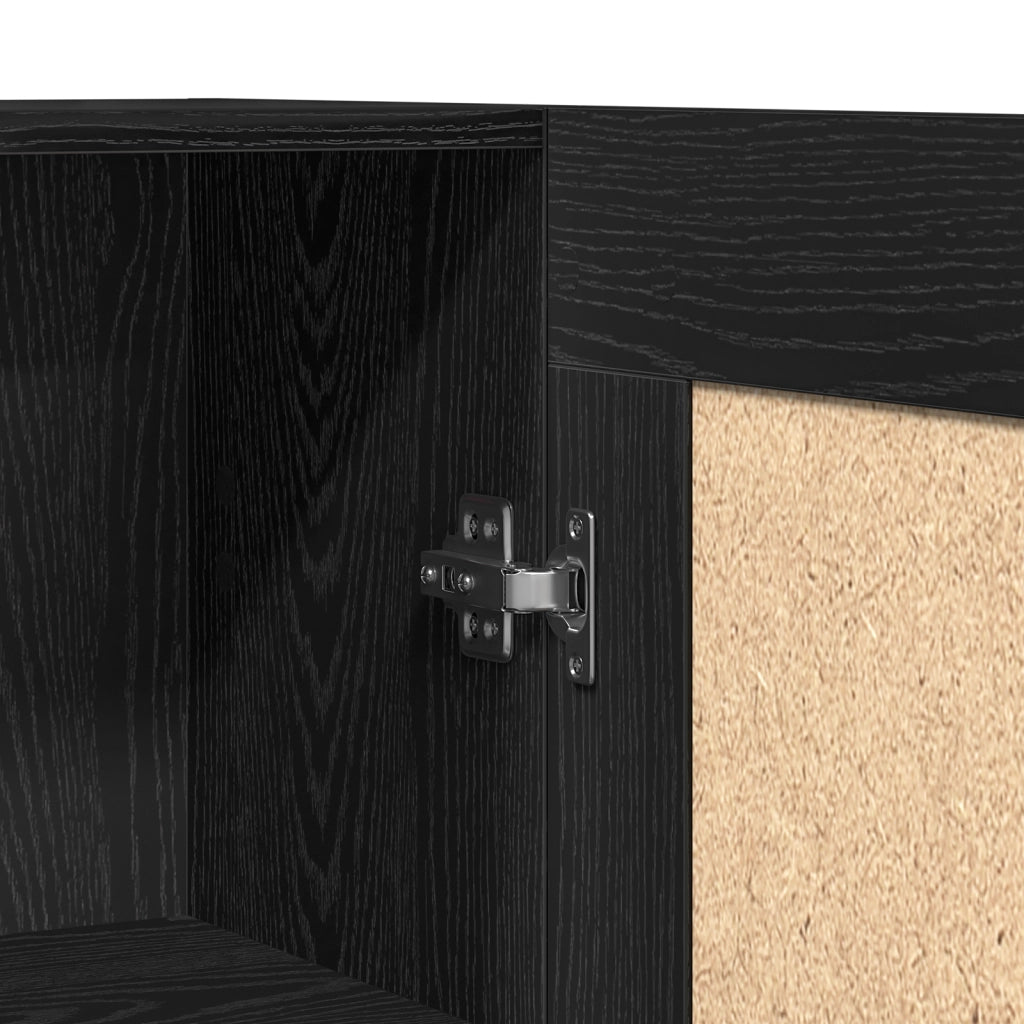 2 Armadi per Libri Rovere Nero 165x30,5x150 cm in Legno Ingegnerizzato