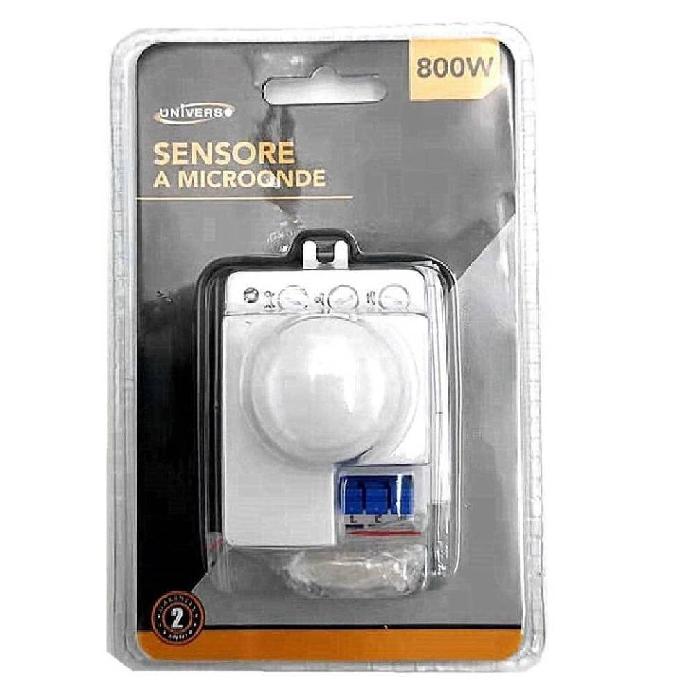 Trade Shop - Sensore Di Movimento A Microonde Yce2001b Per Lampade Lampadine Led Max 800w Ip20 -