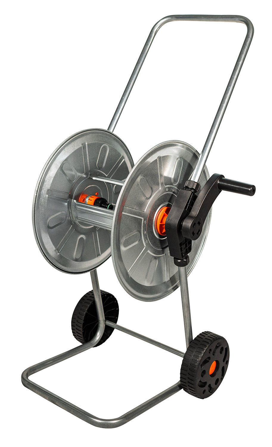 Carrello Avvolgitubo Manuale con Ruote 50 mt Tubo Ø1/2” in Acciaio Zincato Grigio Agrati