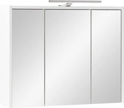 Specchio a muro base - Materiale in legno - Vetro e metallo - Bianco - 745 cm